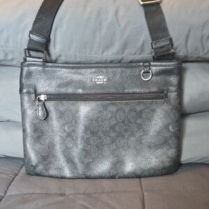 Coach Black Textured Messenger Bag